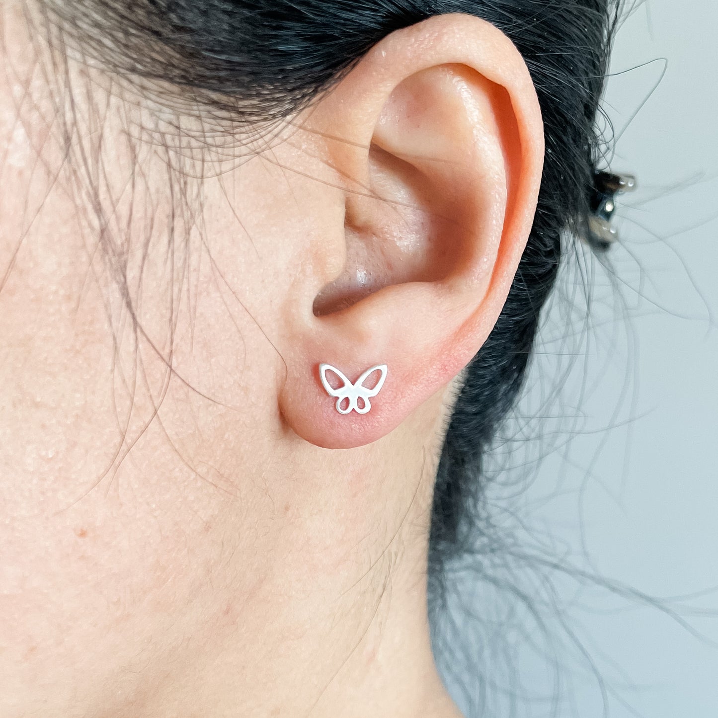 'BUTTERFLY' VOCAL LINE - SILVER STUD EARRINGS