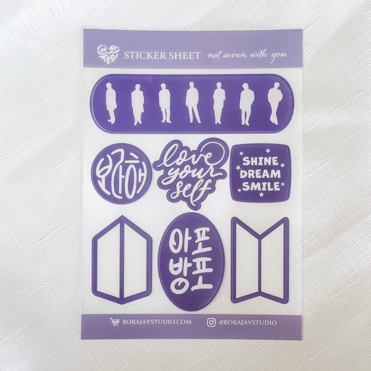 'NOT SEVEN WITH YOU' BORA STICKER SHEET