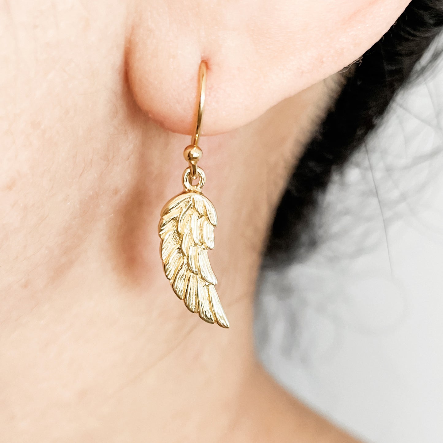 'WINGS' - GOLD HOOK EARRINGS